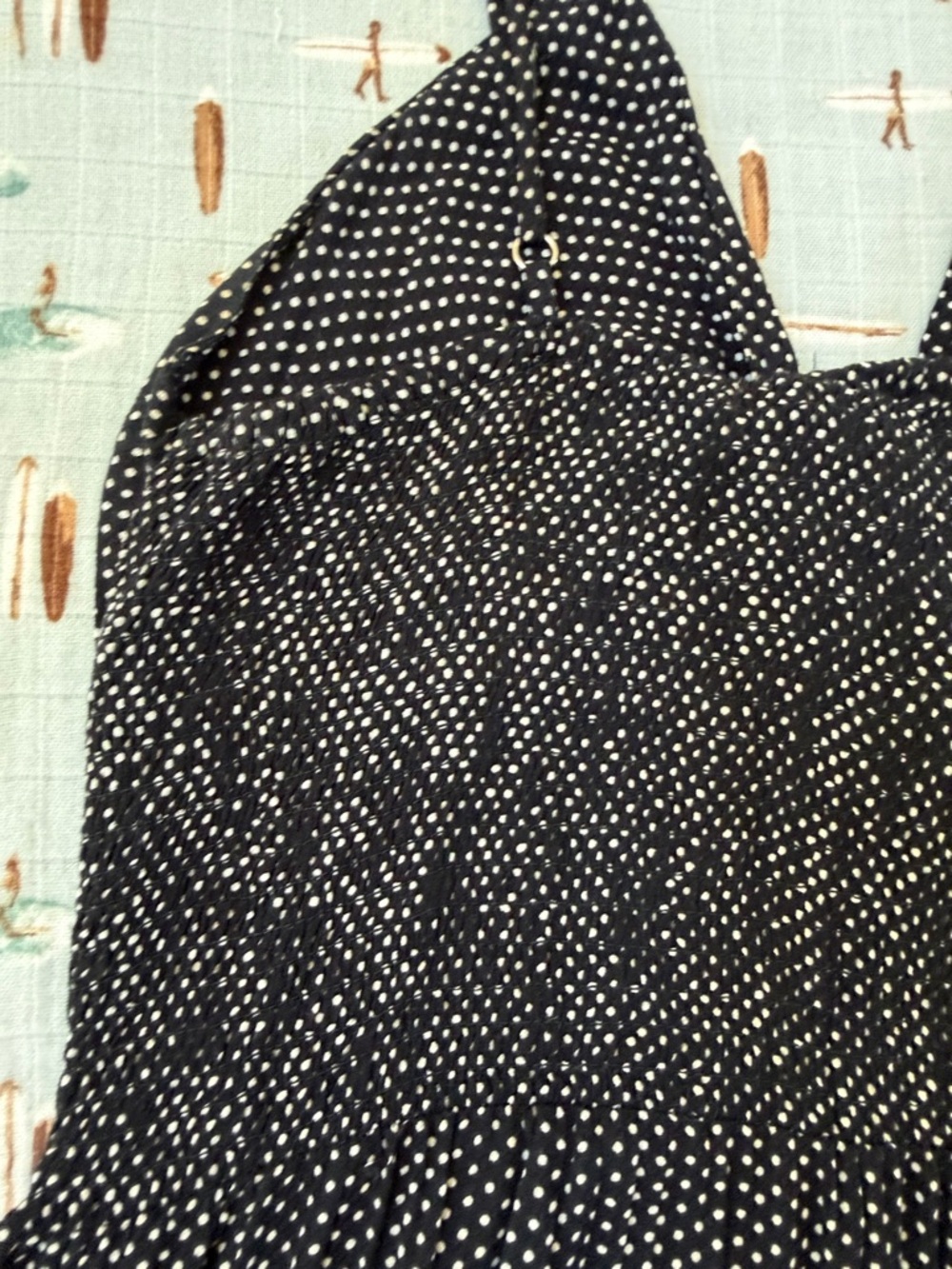 Angie Black Polka Dot Midi Dress with Twist Front EUC - Picture 9 of 10